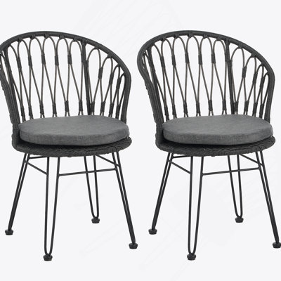 CHAISE, 2PCS avec 2 coussins, gris