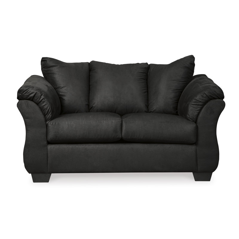 Ensemble de salon 3 pièces Darcy, 100 % polyester noir