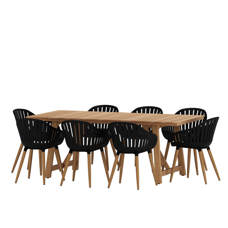 Ensemble de salle à manger Anautica, Noir / beige