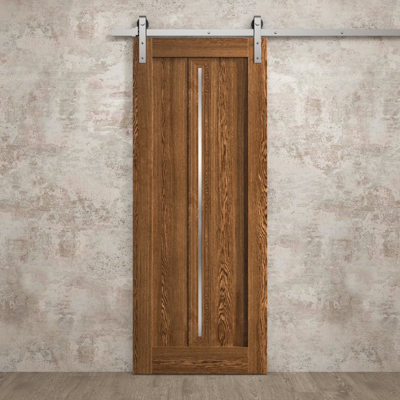 Porte de grange moderne | Ego 5014 | Ensemble de quincaillerie lourde Silver Rail Track | Portes intérieures solides