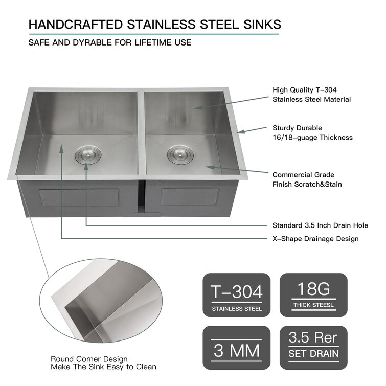 Thick Stainless Steel Kitchen Sink Set