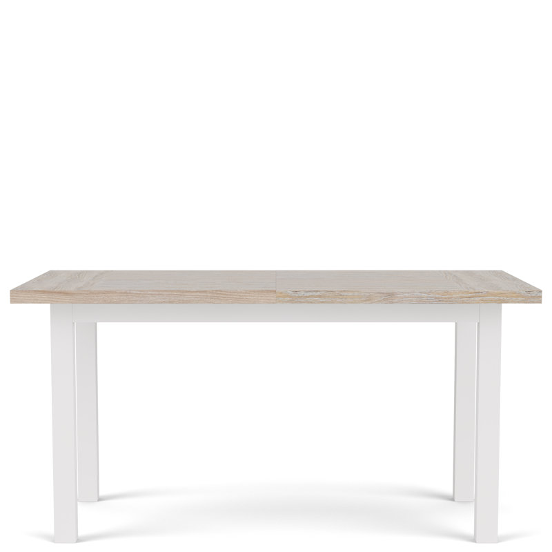 Lana Dining Set With Four Leg Table And Striped Side Chairs, White