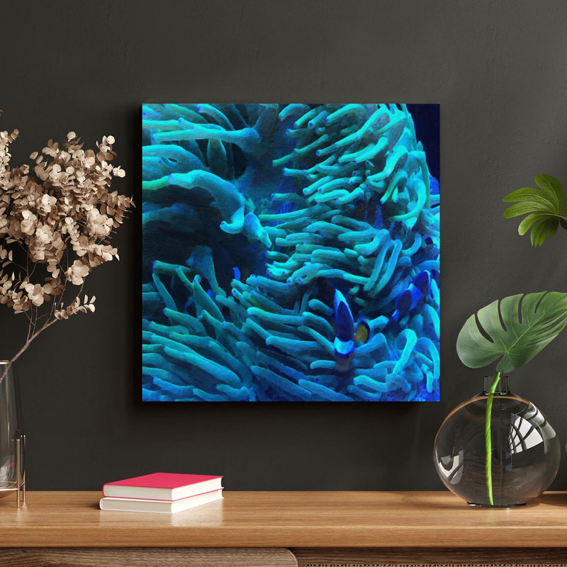 Clown Fishes - 1 pièce, impression carrée sur toile tendue, H 16 po x l 16 po