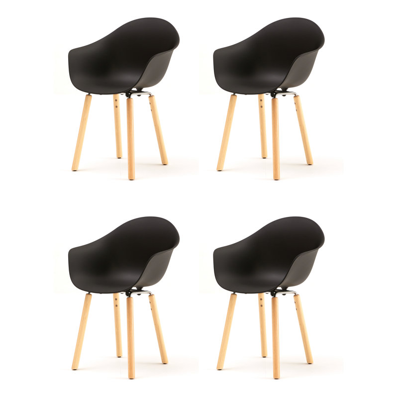 TA Armchair (Set of 4), Black/Natural