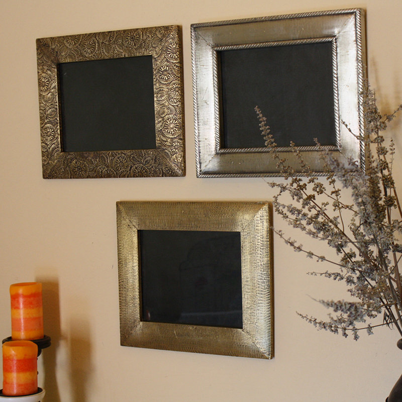 Rickman Brass Metal Embossed Picture Frame - Set of 3