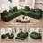 Boneless 128" W Modular Sectional Couch Velvet Sectional Sofa Couch Cloud Sofa Bed with Ottomans Living Room Set-997832849