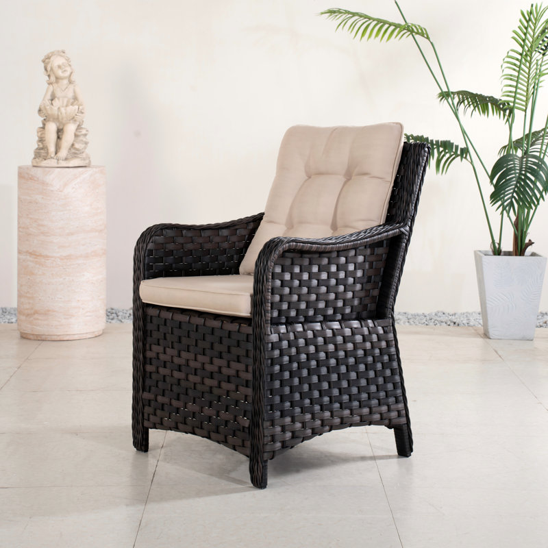 Chaise de patio avec coussins (ensemble de 2)