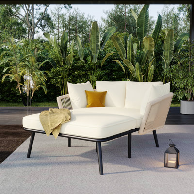 120cm Wide Curved Steel Patio Daybed