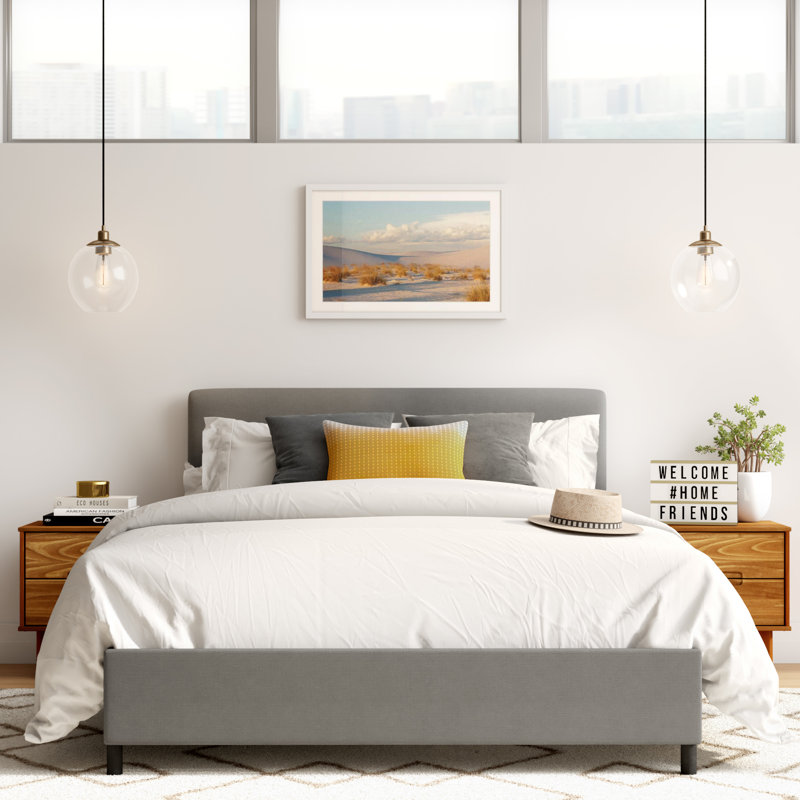 Eisley Upholstered Bed, King, Classic French Yellow Linen