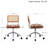 Ayris Mid-Century Modern Faux Leather Adjustable Height Swivel Task Chair with Rattan Back and Chrome Casters Base-262246480