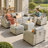 7 - Person Patio Furniture Set with Chairs, Outdoor Wicker Rattan Sectional Seating Group with Cushions, All Weather Sofa Conversation Set with Ottomans for Garden Backyard-1226673407