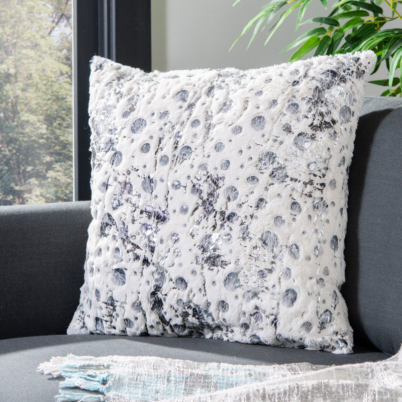 White Faux Fur Kids Square Pillow Set