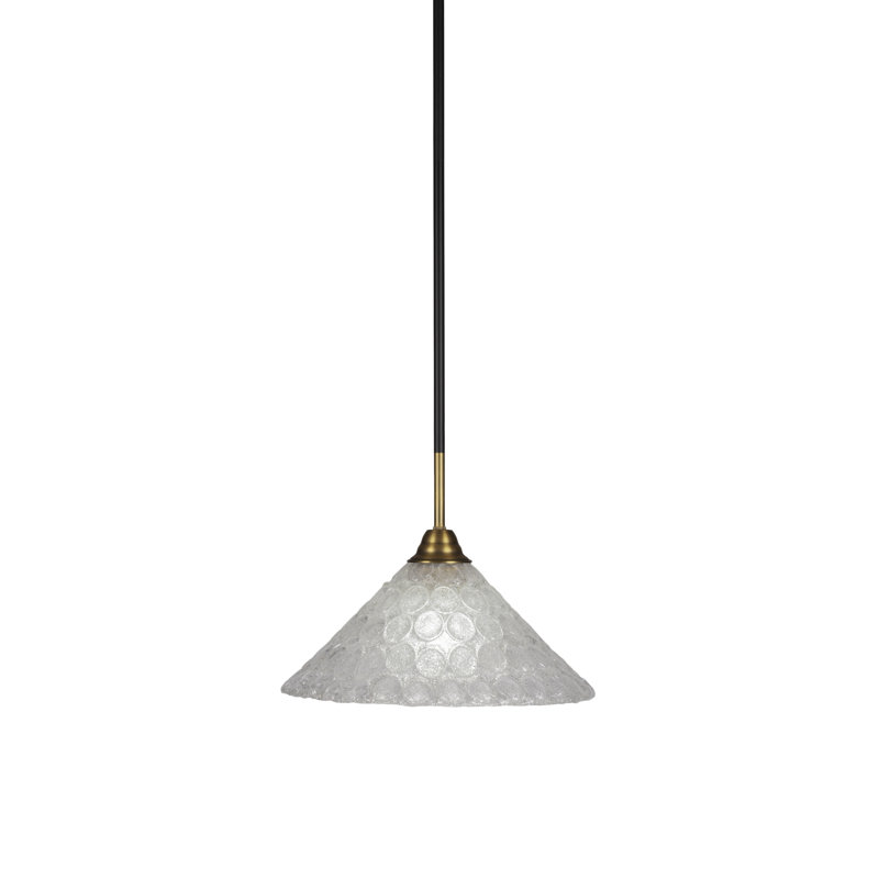 Luminaire suspendu Ayrshire, H 9,75 po x l 12 po x P 12 po, Noir mat / laiton