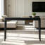 Console Mingle de 47 po, table d'entrée moderne en bois massif avec tiroir caché, table étroite imperméable et résistante à la chaleur pour le couloir, le salon et le vestibule, noir brûlé