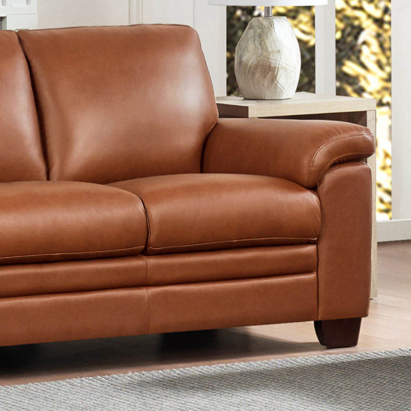 Causeuse en cuir véritable Hukill Hubble, Brun