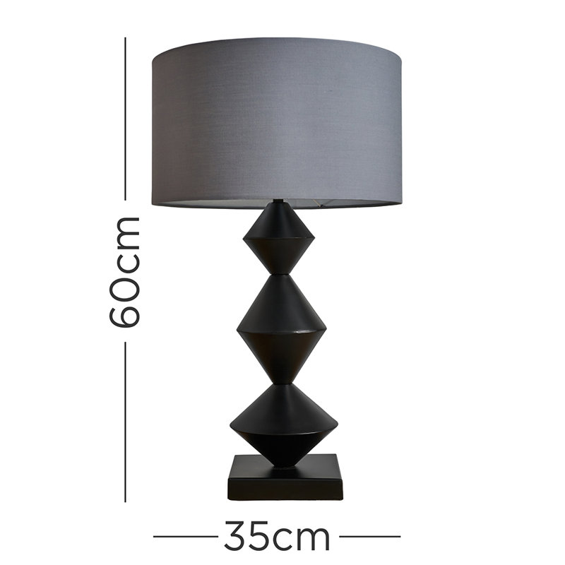 Glormarie Metal Table Lamp, Grey