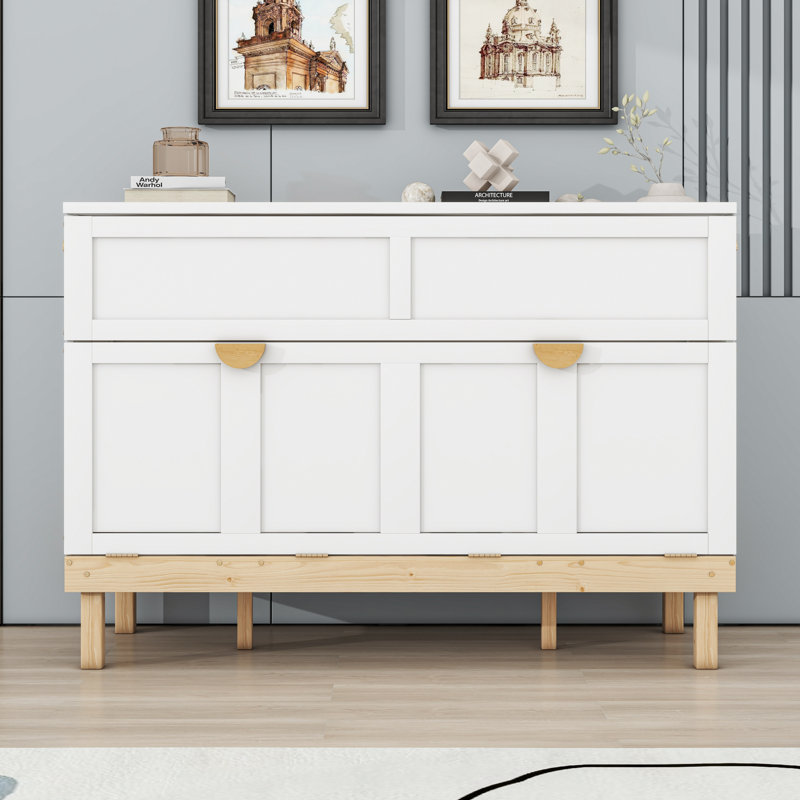 Grand lit plateforme escamotable en bois, Blanc