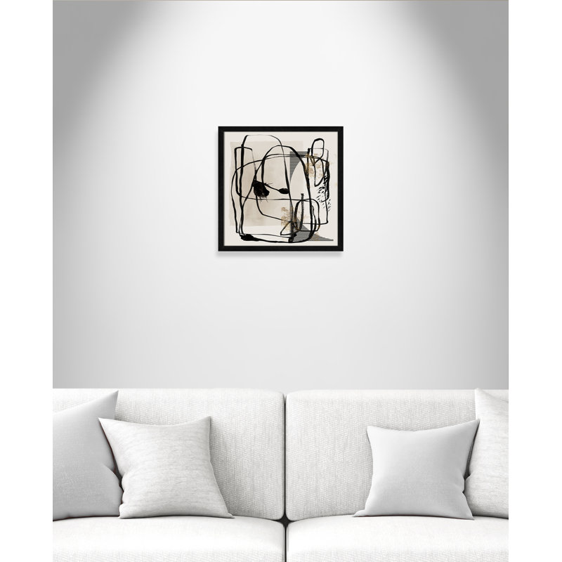 «Blot I» par Isabelle Z, Grain de bois noir, 17'' W x 17'' H, Impression encadrée