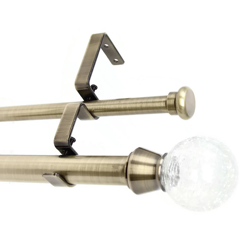 Tringle à rideaux double Mullenax, Bronze, H 1 po x l 120 po x P 1 po