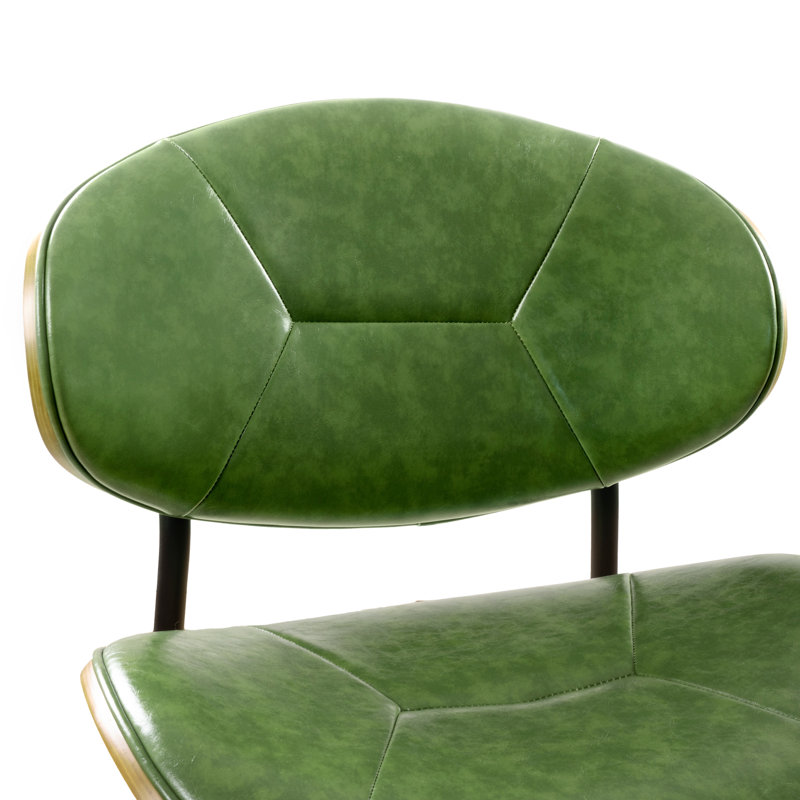 Boris Faux Leather Upholstered Side Dining Chair, Green