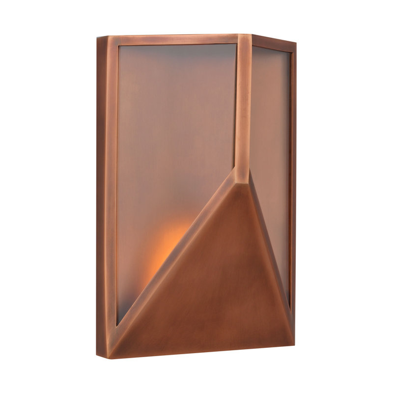 Punto LED Outdoor Wall Lantern, Natural Copper, 10.3" H x 3.5" W x 7" D