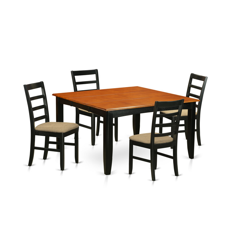 Ensemble de salle à manger en bois d'hévéa massif 5 pièces Teressa
