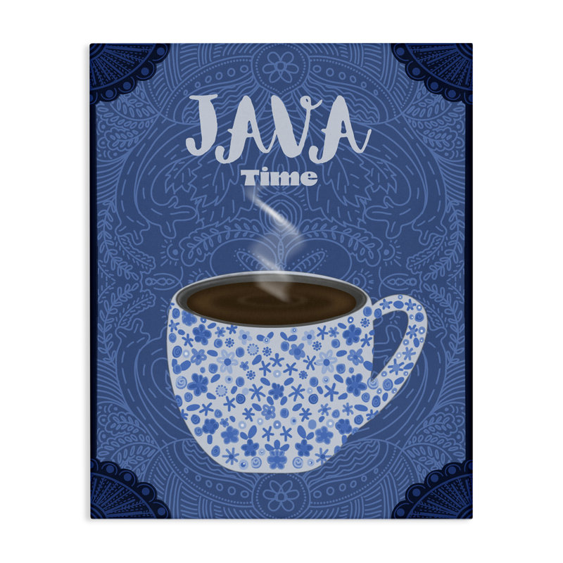 Java Time Blue Coffee Mug Canvas, design by Lori Mosley, 30" H x 24" W
