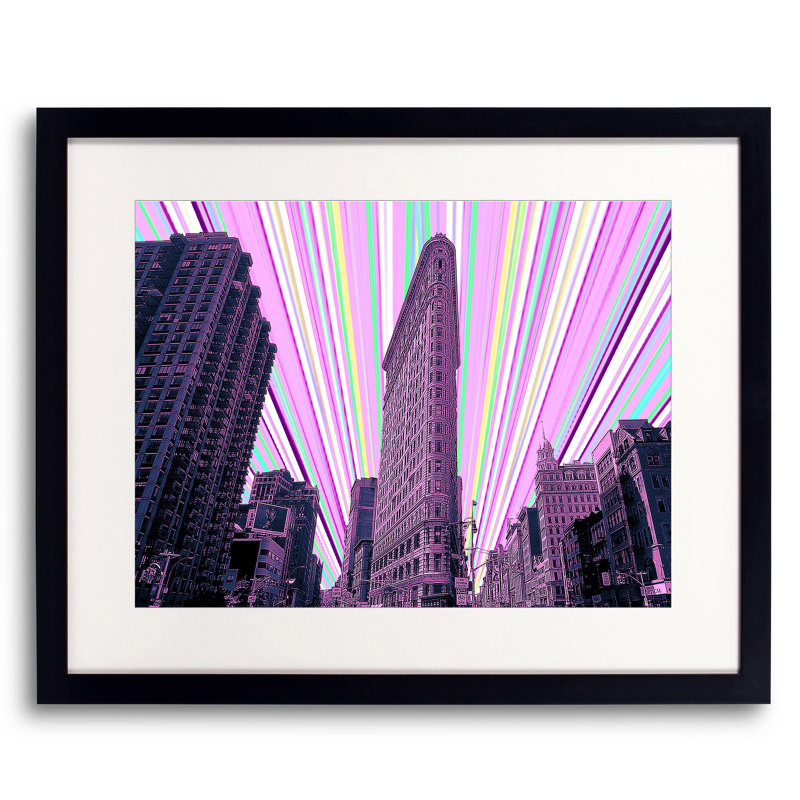 Flatiron Building NYC Print by Batya Kuncman, Purple, 17.25" H x 21.25" W