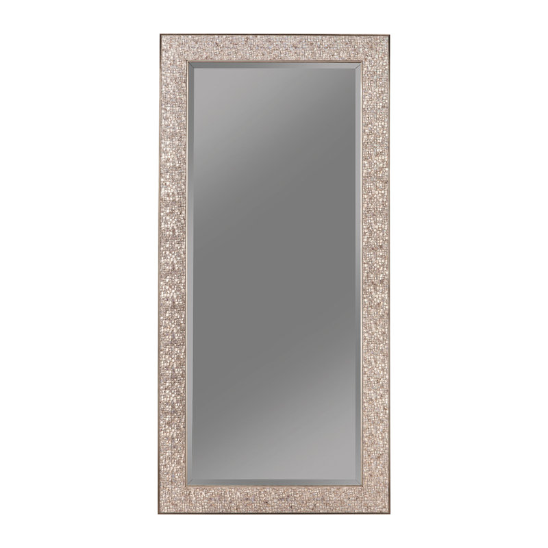 Miroir de plancher rectangulaire 32 po x 66 po argent, argent, 67,5" H x 33,5" L