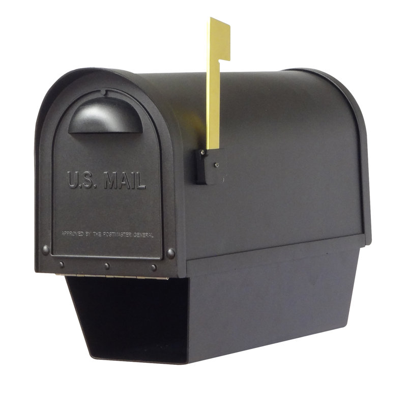 Classic Black Aluminum Double Mailbox with Post and Newspaper Tube