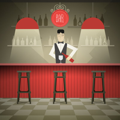 Barman by Sgursozlu - Wrapped Canvas Print