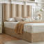 Grand lit plateforme tapissier avec rangement hydraulique relevable Braya, beige, grand-704506483-704506508