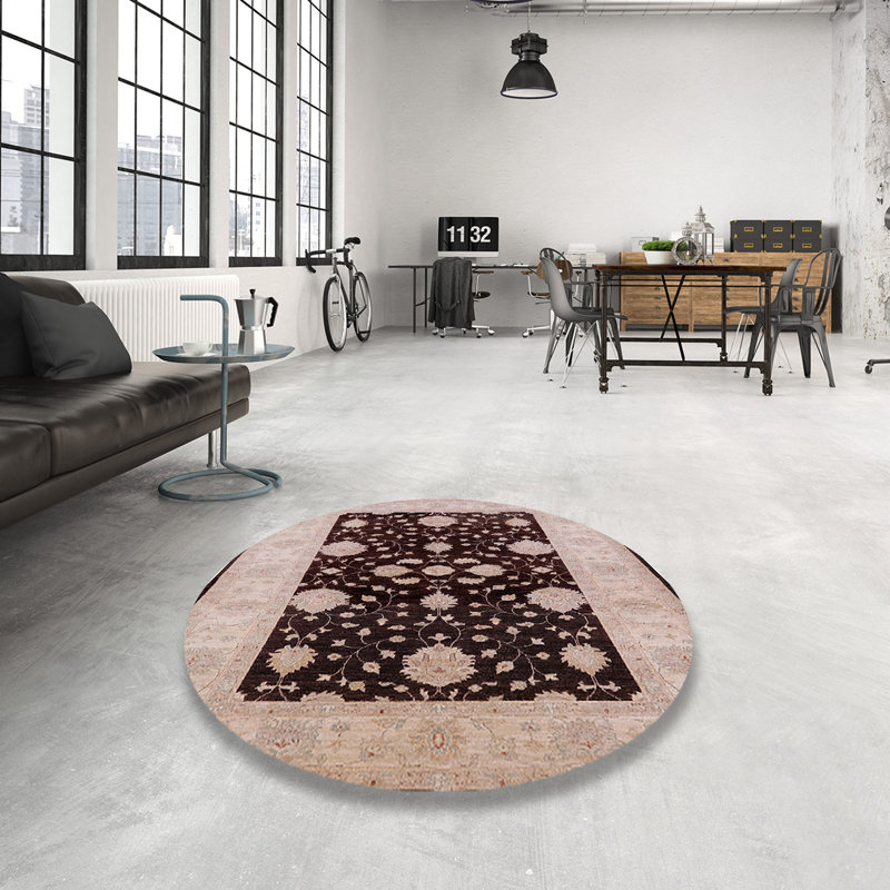 Tapis brun / beige Tybee, Rond 8 pi