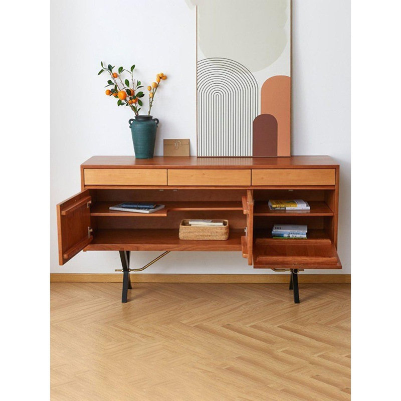 Adjustable Layer Brass Handle Buffet Table