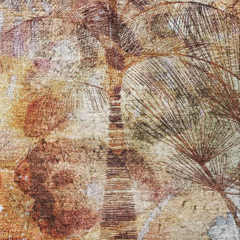 Premium Machine Washable Dream Shag ADS210 Palms Rug, 8' x 10'