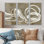 Ensemble de salon mural blanc et gris abstrait moderne