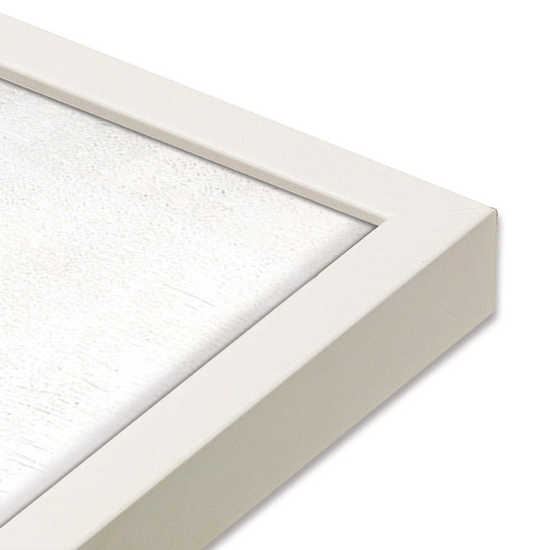 Imprimé abstrait de chant de la terre, Papier avec cadre simple opaque blanc, H 25 po x l 19 po x P 1,25 po