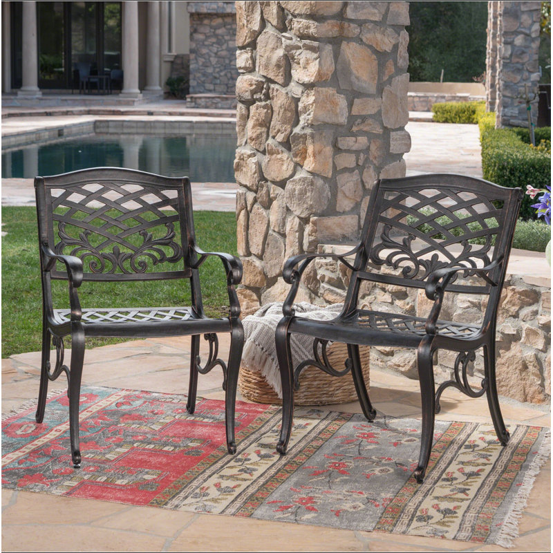 Chaise avec accoudoirs PHOENIX (ensemble de 2), Noir