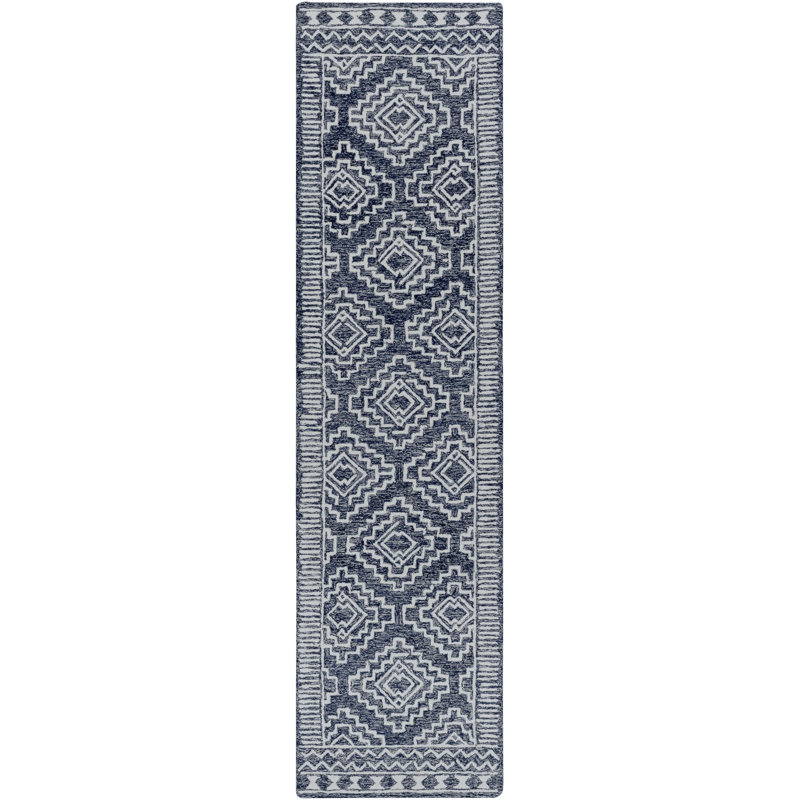 Ammann Hand Tufted Wool Geometric Indoor Rug, Runner 2'6" x 10'