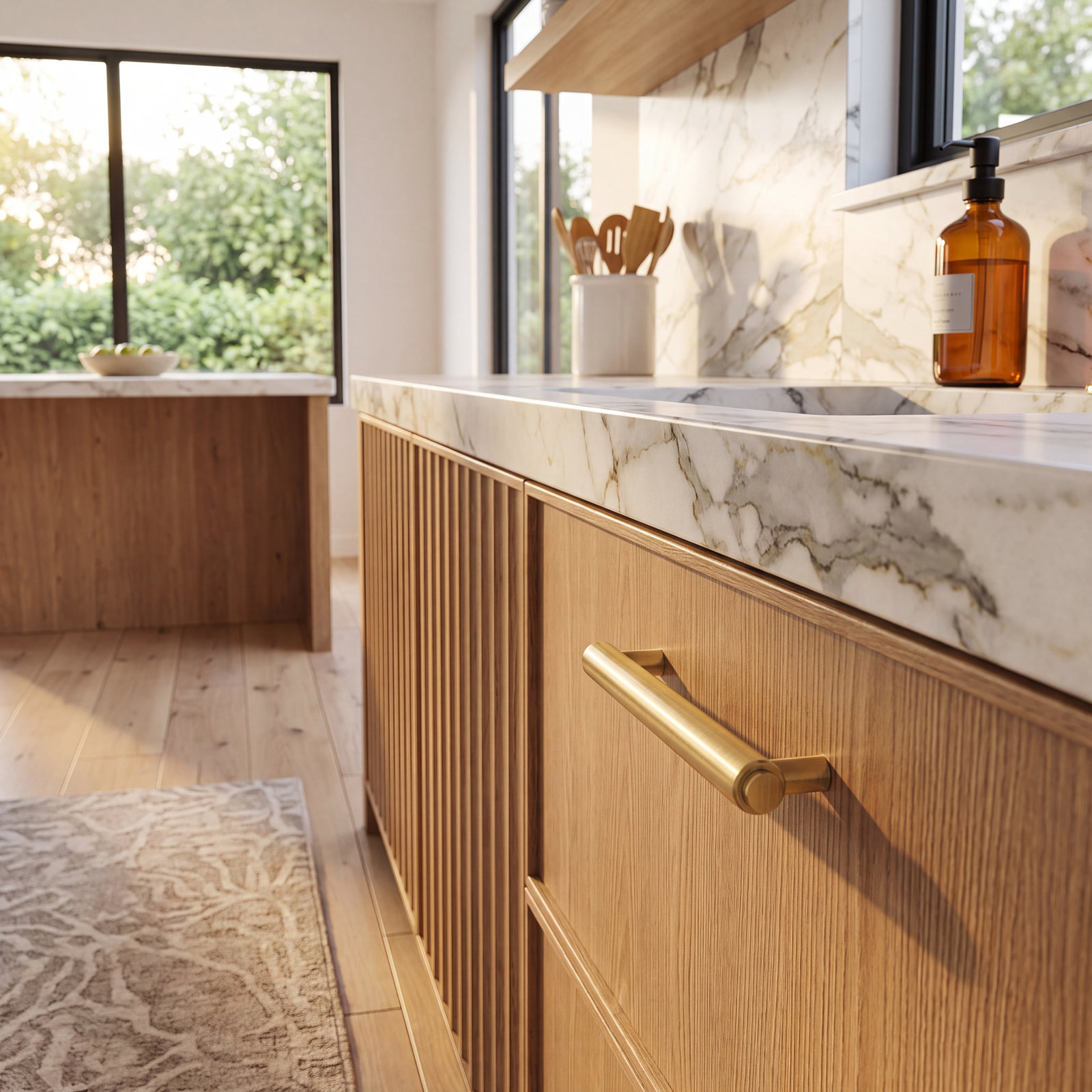 Iso 3" Bar Cabinet Pull, Brushed Gold