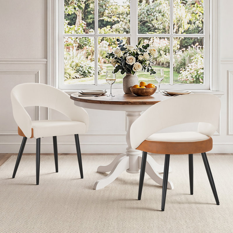 Chaises de salle à manger rembourrées Sabuk, 2, Lin beige