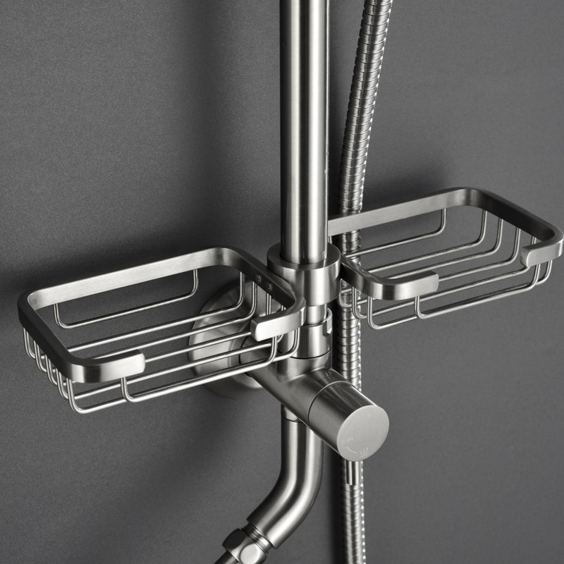 Système de douche ShowerSpas avec douche à effet pluie et douche à main, Nickel brossé