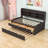 Masiya Twin Size 3 Drawers Wooden Captain Bed with Trundle-2139049426