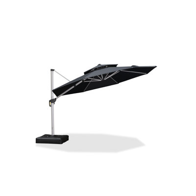 Parasol de patio double 12 po, gris