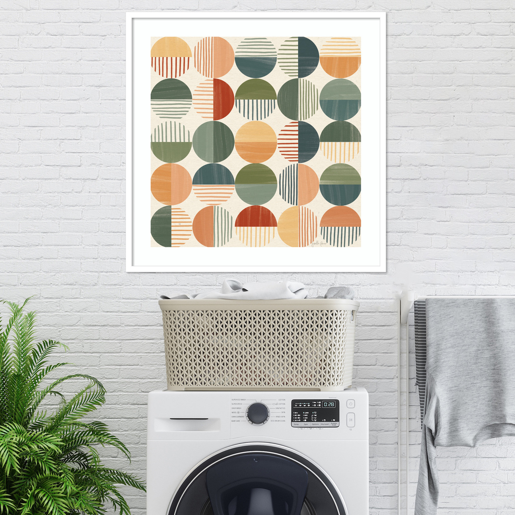 Born To Roam Pattern II, White, 33" H x 33" W x 1" D