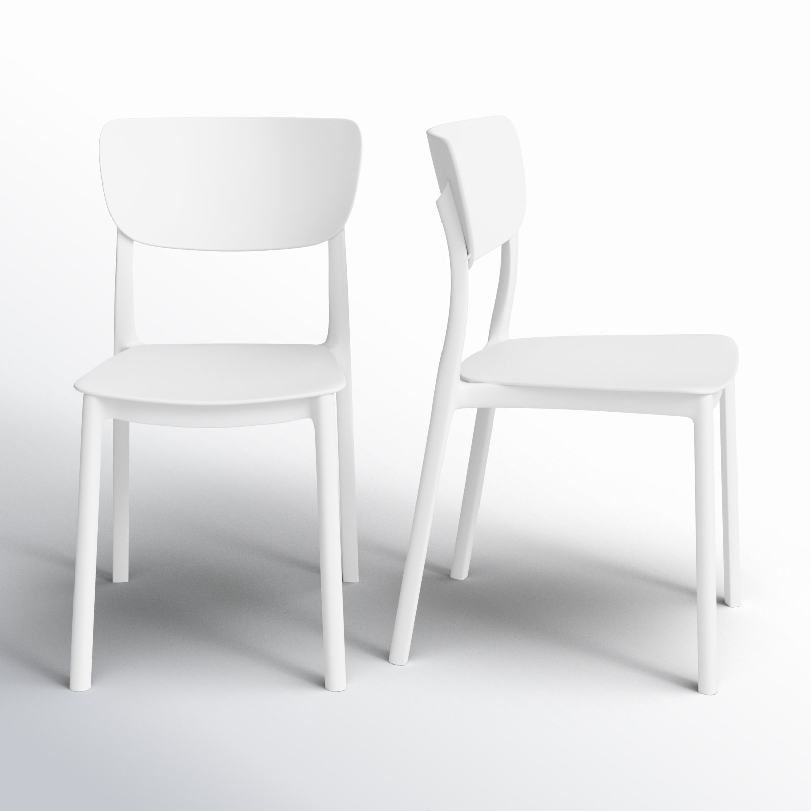 Farrah Stackable Patio Side Chair, White