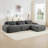Boneless L-Shaped Corduroy Cloud Sectional Sofa With Ottoman-381968712