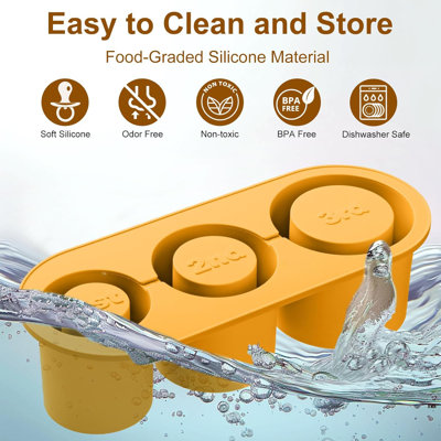 3pcs Large Silicone Cylinder Ice Cube Molds , stanley cup accessories,Ice Maker For Freezer With Lid And Bin, Ice Drink, Juice, Whiskey, Cocktail, Tea -  Prep & Savour, 1B14DD4BC7CE46FD8DCB60E8EEE1C9E7