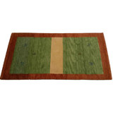 Onisha Cotton Area Rug in Multicolor Green