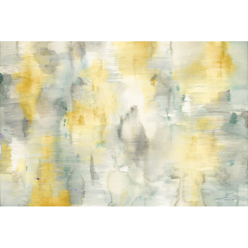 «Summer Shower V2», peinture sur toile à cadre unique, H 24 po x l 36 po x P 1,25 po, Papier avec cadre blanc, Oui